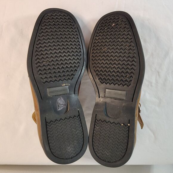 JOHNSTON & MURPHY Brown Leather Fisherman Sandal 8M Men\'s Closed Toe Buckle